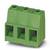Zielony elektryczny złącze z trzema stykami przewodnika, odpowiednie do stosowania w obwodach elektronicznych.