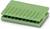 Zielony złącze wielostykowe, typowe dla zastosowań przemysłowych lub elektronicznych.