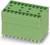 Zielony, prostokątny elektryczny złącz z wieloma listwami stykowymi do łączenia komponentów elektronicznych.