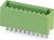 Zielony elektryczny złącze wtykowe z wieloma stykami do montażu na płytce drukowanej.