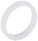 Prosty biały pierścień z tworzywa sztucznego, pozbawiony widocznych ozdób.