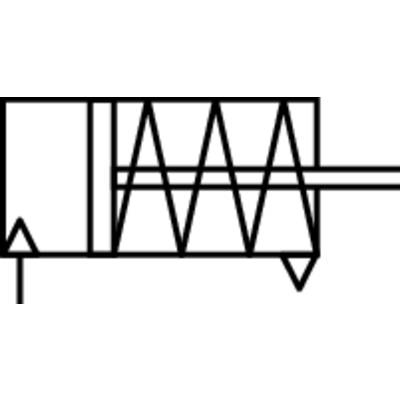 Symbol hydrauliczny: Siłownik dwustronnego działania z tłumieniem po obu stronach.