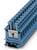 Niebieski blok zacisków szeregowych, stosowany do podłączania przewodów elektrycznych w rozdzielniach elektrycznych.