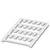 Biały, prostokątny, plastikowy ruszt z wieloma równoległymi szczelinami rozmieszczonymi równomiernie na całej powierzchni.