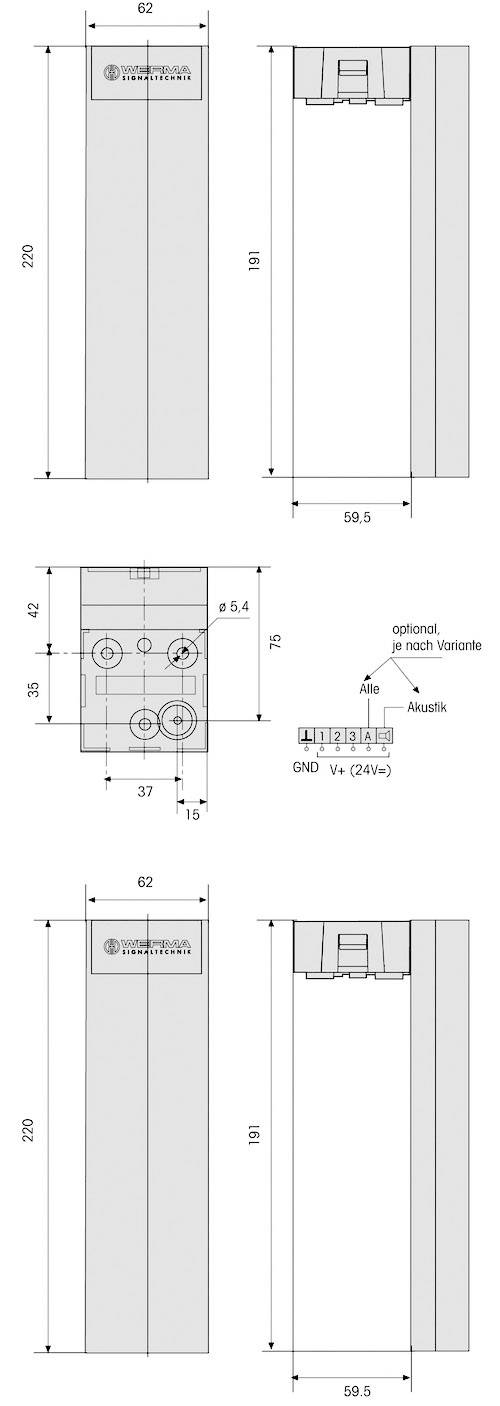 Комбінована сигналізація Werma Signaltechnik Werma 24 В/DC 85 дБ