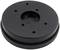 Czarna, okrągła płytka z tworzywa sztucznego z kilkoma otworami, prawdopodobnie część mechanicznego urządzenia lub uchwytu.