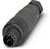Czarny, cylindryczny wtyk z wieloma stykami metalowymi na jednym końcu, odpowiedni do połączeń kablowych w urządzeniach elektronicznych.