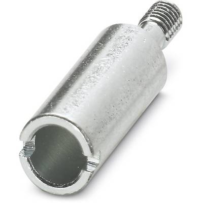 Metalowa rolka z gwintem; kształt cylindryczny, srebrzyście błyszcząca.