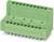 Zielony elektryczny złącze z zaciskami śrubowymi i 14 pinami, przeznaczone do montażu na płytce drukowanej.