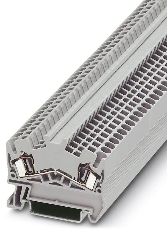 Szare standardowe obudowy listew zaciskowych z wieloma możliwościami podłączenia, przeznaczone głównie do instalacji elektrycznych.