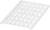 Biały, płaski, plastikowy ruszt kratowy z prostokątnymi otworami.