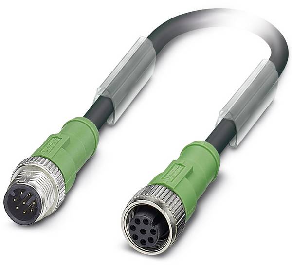 Kabel do czujników/elementów wykonawczych Phoenix Contact SAC-8P-M12MS/ 3,0-PUR/M12FS 1522707, złącze żeńskie M12, proste, 1 szt.