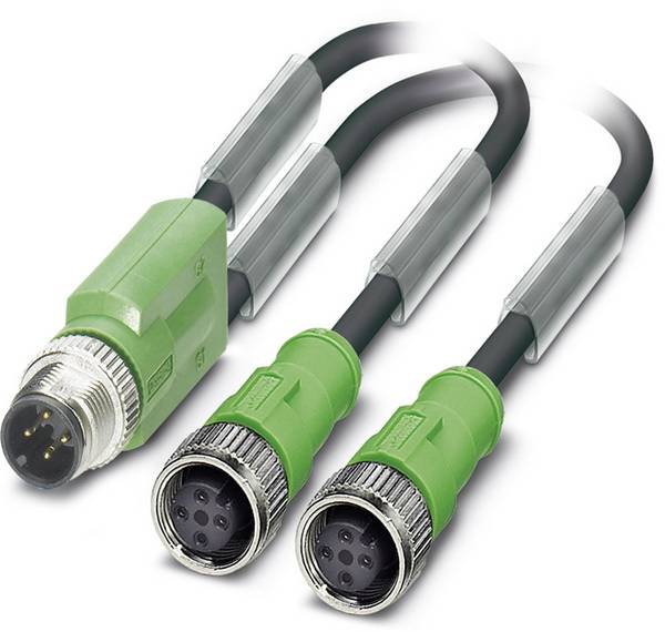 Kabel do czujników/elementów wykonawczych Phoenix Contact SAC-4P-M12Y/2X0,3-PUR/M12FS VP 1510722, złącze męskie M12, proste, 1 szt.