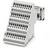 Blok zacisków w układzie kątowym z ponumerowanymi punktami przyłączeniowymi, przeznaczony do montażu na szynie DIN.