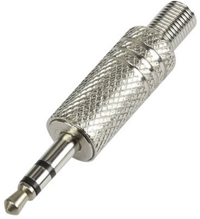 TRU COMPONENTS 595197 Złącze męskie jack 3,5 mm, niklowany, 1 szt.