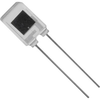 Kondensator z dwoma wyprowadzeniami, typowy dla obwodów elektronicznych.
