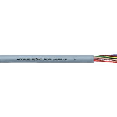 Szary kabel z napisem 'LAPP KABEL STUTTGART ÖLFLEX CLASSIC 100' z kolorowymi przewodami wystającymi z jednego końca.