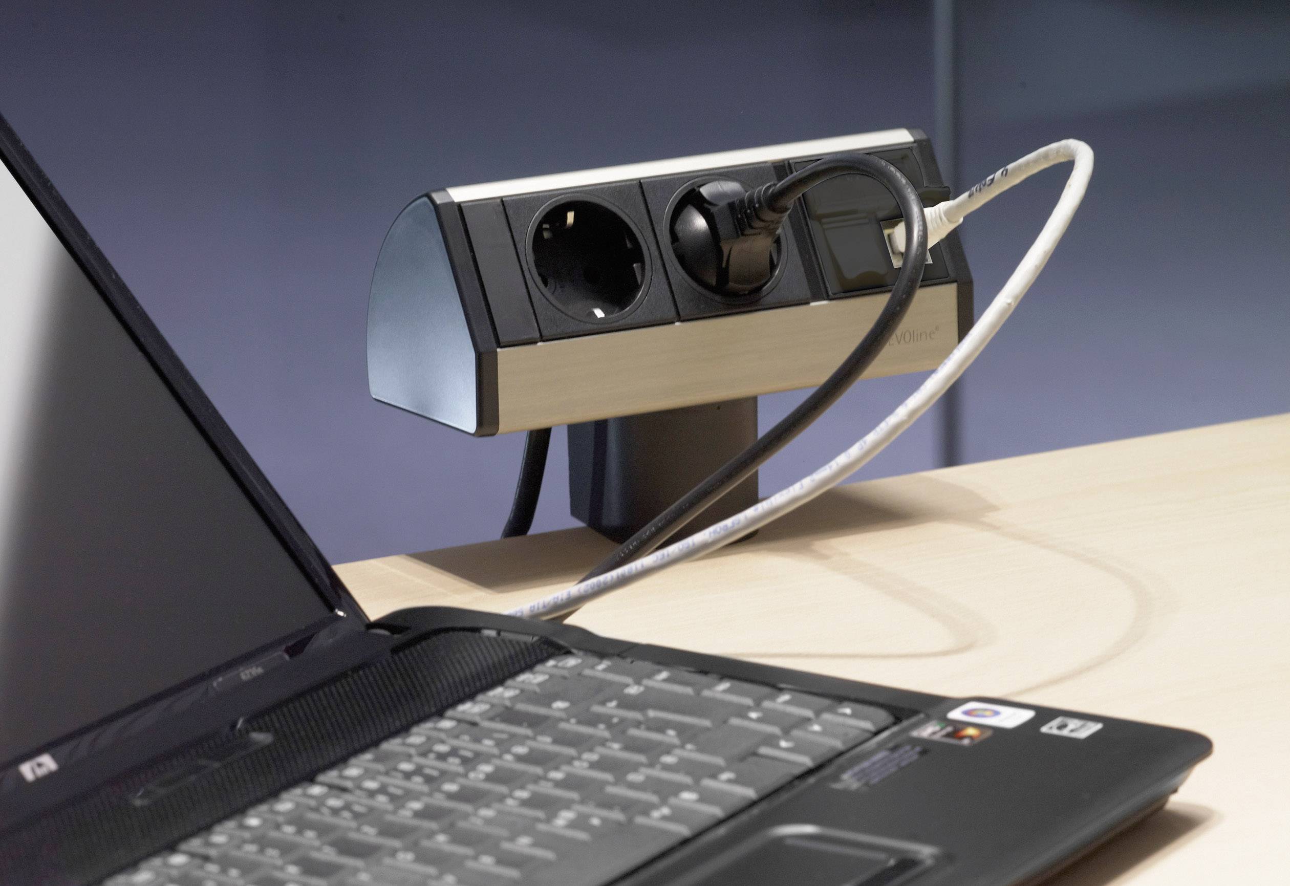 Подовжувач EVOline EVOLINE®DOCK DESK DATA 3fach 103317, захисний роз'єм, Кількість розеток: 3