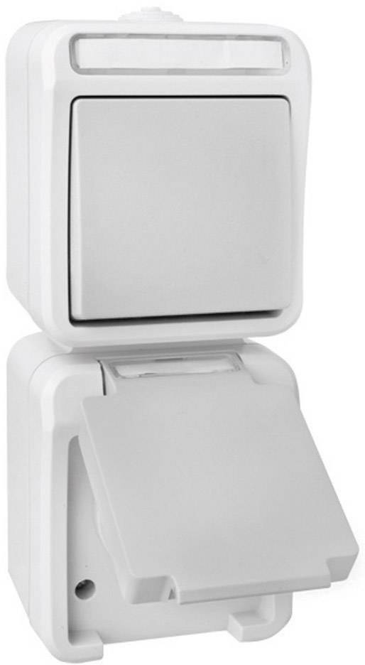 Peranova 102441 Електромонтажне обладнання для вологих приміщень Pera Вимикач/розетка світло-сірий, темно-сірий