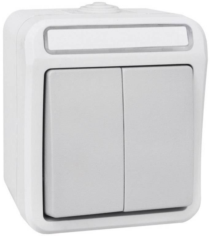 Peranova 102445 Електромонтажне обладнання для вологих приміщень Вимикач серії Pera світло-сірий, темно-сірий