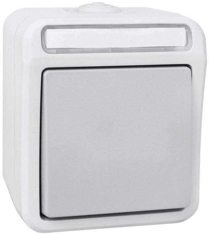 Peranova 102453 Електромонтажне обладнання для вологих приміщень Перехресний вимикач Pera світло-сірий, темно-сірий