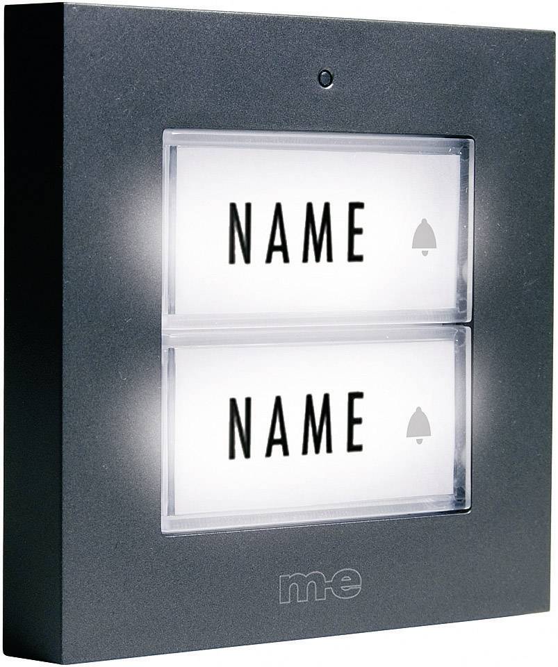 Панель дверного дзвінка m-e modern-electronics KTB-2 A, 12 В/1 А, IP44, антрацит