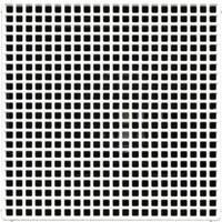 Wzór S/W na siatce kwadratowej. Identyczne, równomiernie rozmieszczone czarne kwadraty na białym tle.