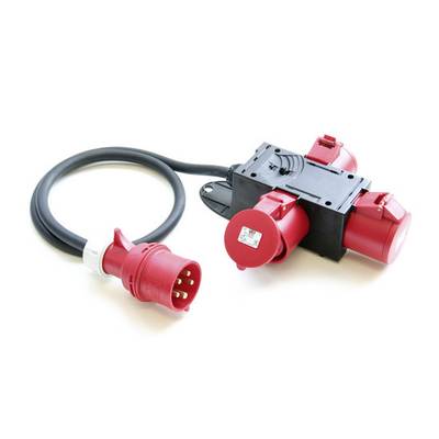 Rozdzielacz kompaktowy CEE, PCE 953.0113, 32 A, 5-pin, 400V, IP44, kabel 1,5 m, czarny
