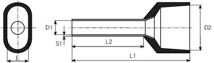 Кабельний наконечник Vogt Verbindungstechnik 460714D чорний 2x6.0x14 100шт.