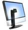 Nowoczesny monitor LCD na regulowanym statywie na niebieskim tle, prezentujący elastyczność ustawienia ekranu.