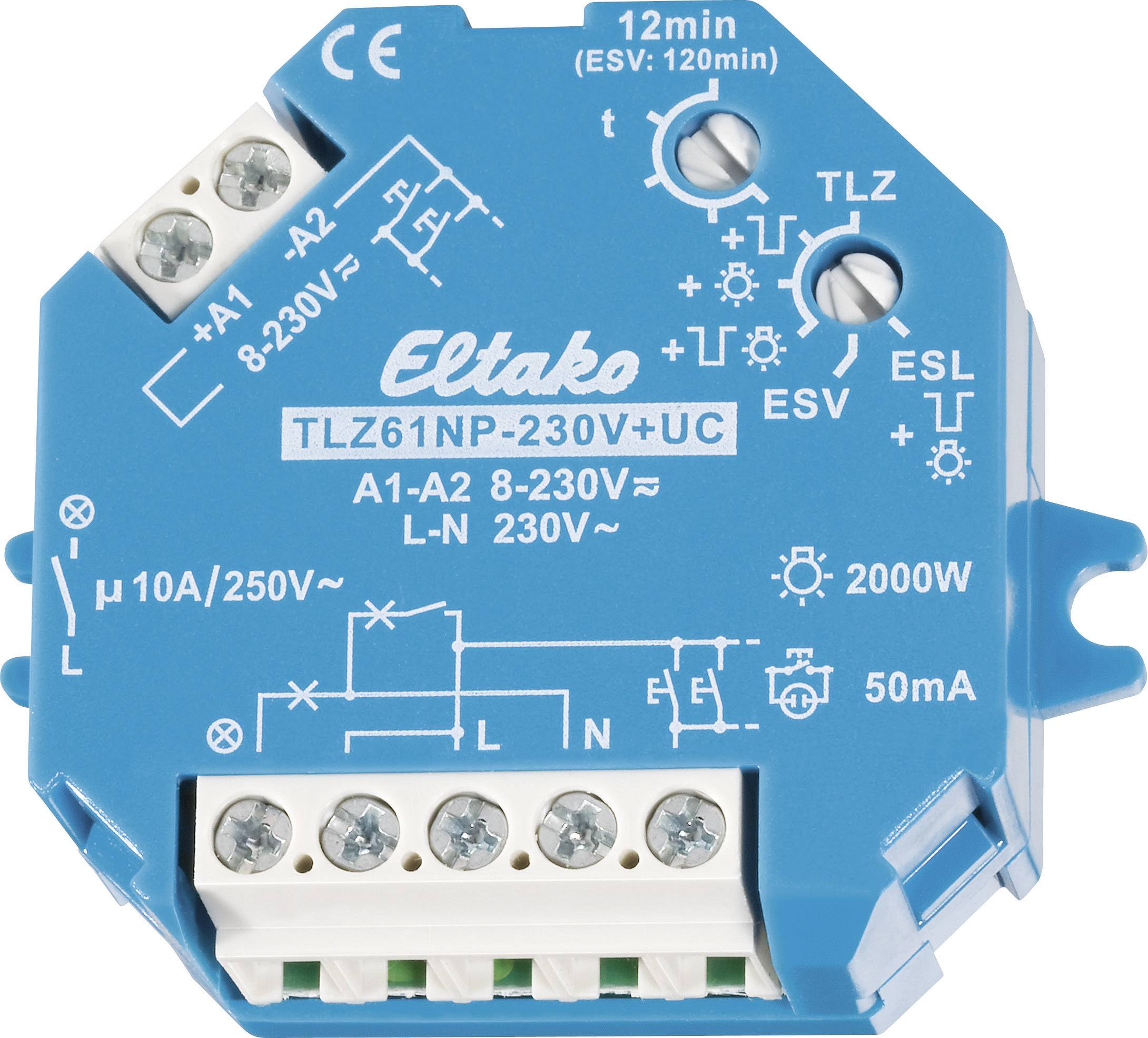 Wyłącznik czasowy Eltaco TLZ61NP-230V+UC, 1 - 12 min., 10 A, 230 V