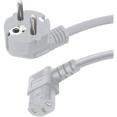 Dwa wtyki: na górze europejska wtyczka sieciowa z dwoma okrągłymi bolcami, na dole wtyczka do urządzeń elektrycznych (tzw. zimny wtyk).