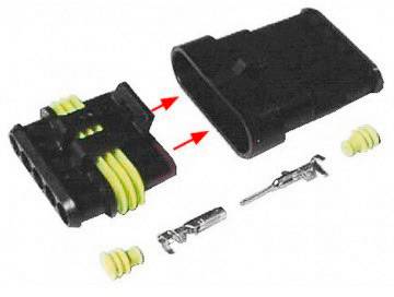 Комплект TE Connectivity Superseal AMP-Superseal серії 1.5 мм Кількість контактів 5 Розміри сітки: 6 мм 30S006 1 комплект