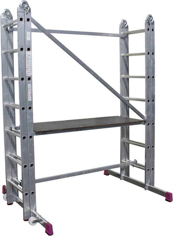Krause 916273 CORDA aluminium Rusztowanie mobilne Maksymalna wysokość robocza: 5 m srebrny 50 kg
