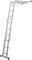 'Drabina aluminiowa w wielopozycyjnej konfiguracji, składana dla zapewnienia elastycznego użycia, idealna do różnych wysokości i zastosowań.'