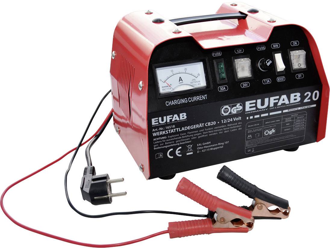 Eufab Werkstattladegerät 12/24V 18/12A 16518 Prostownik warsztatowy 12 V, 24 V 12 A