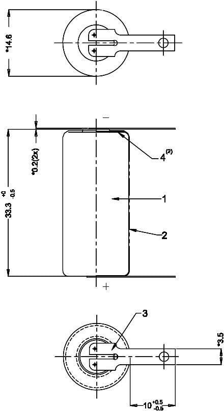 Батарейка CR 2/3 AA LF Varta 6237LF, 3 В, 1350 мАг, літієва, U-подібне жало для паяння, 1 шт.