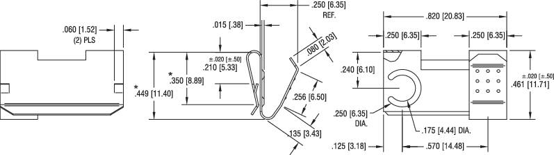 Rysunek techniczny części mechanicznej z wieloma wymiarami. Główne pomiary obejmują szerokość, wysokość oraz średnicę różnych sekcji.