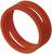 Pomarańczowy pierścień gumowy z rowkami; stosowany do uszczelniania lub łączenia.