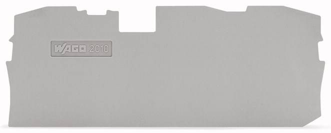 Szary obraz przegrody elementu WAGO 2010. Przegroda ma kształt prostokąta z lekko przesuniętym górnym profilem.