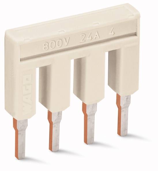 Czterowtykowy zacisk łączeniowy firmy WAGO z oznaczeniem '800V 24A 4', przeznaczony do połączeń elektrycznych.