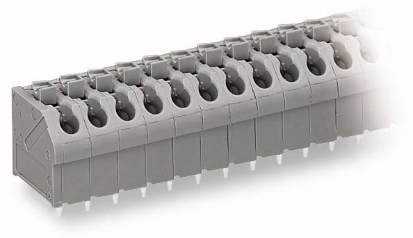 'Szara, prostokątna listwa przyłączeniowa'