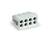 Biały, prostokątny elektryczny złącz z sześcioma otworami przyłączeniowymi.