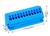 Niebieski plastikowy blok kablowy z dziesięcioma otworami, przedstawiony z wymiarami: 75 mm długości, 27,5 mm szerokości, 30 mm wysokości.