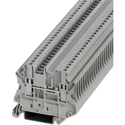 Szara listwa zaciskowa z tworzywa sztucznego z wieloma zaciskami, odpowiednia do okablowania w zastosowaniach rozdzielnic elektrycznych.