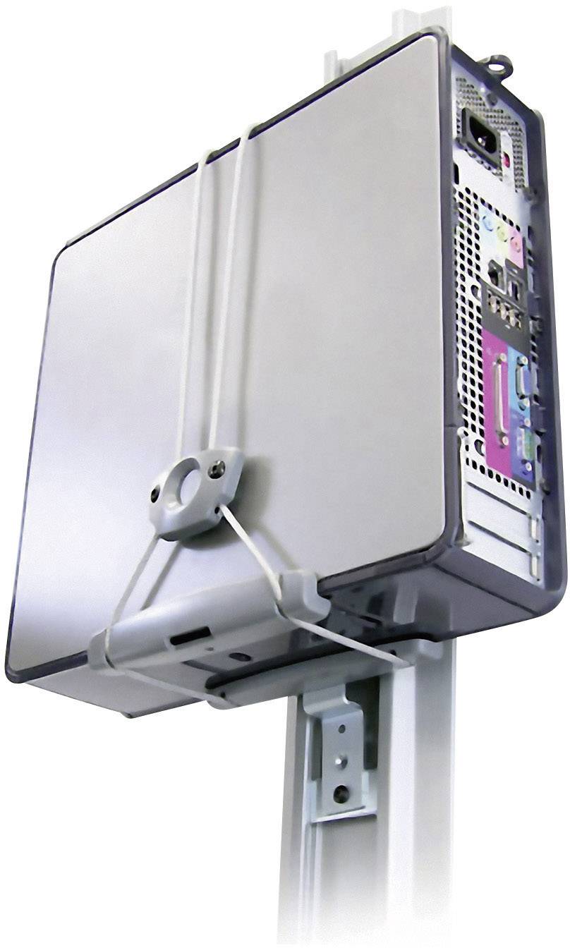 Bezpudełkowa obudowa komputera zamocowana na metalowej ramie, prezentująca widoczne obwody i złącza. Zaprojektowana do instalacji na zewnątrz.