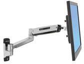 Ekran zamocowany na elastycznym ramieniu ściennym, który umożliwia regulację jego pozycji.