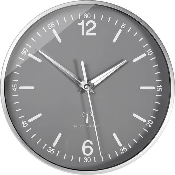 TFA Dostmann 60.3503 Sterowany radiowo Zegar ścienny 19.5 cm x 19.5 cm x 50 mm x 19.5 cm x 50 mm aluminiowy