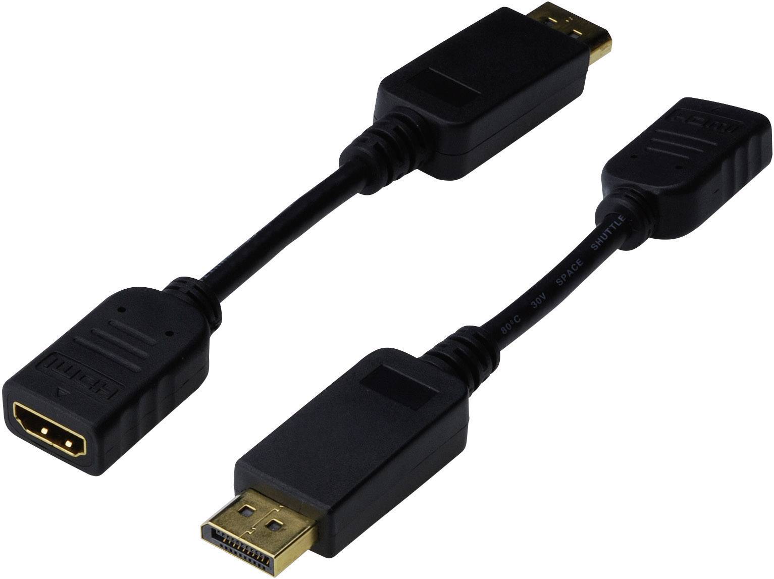 'Dwa czarne przewody adapter: Jeden HDMI na HDMI, drugi DisplayPort na HDMI.'