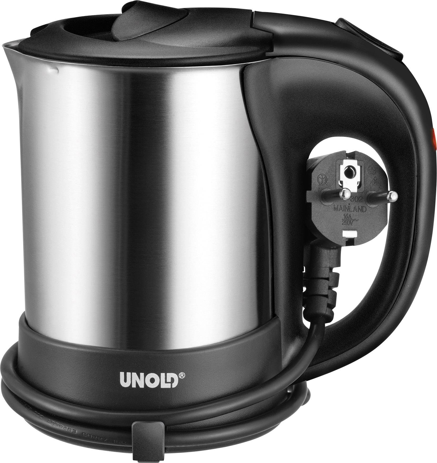 Чайник Unold 18575 Reis-set з нержавіючої сталі з шнуром, чорний, місткість: 0,5 л